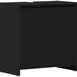 vidaXL Badkamerkast 60x33x61 cm bewerkt hout zwart