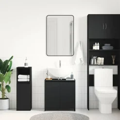 vidaXL Badkamerkast 60x33x61 cm bewerkt hout zwart
