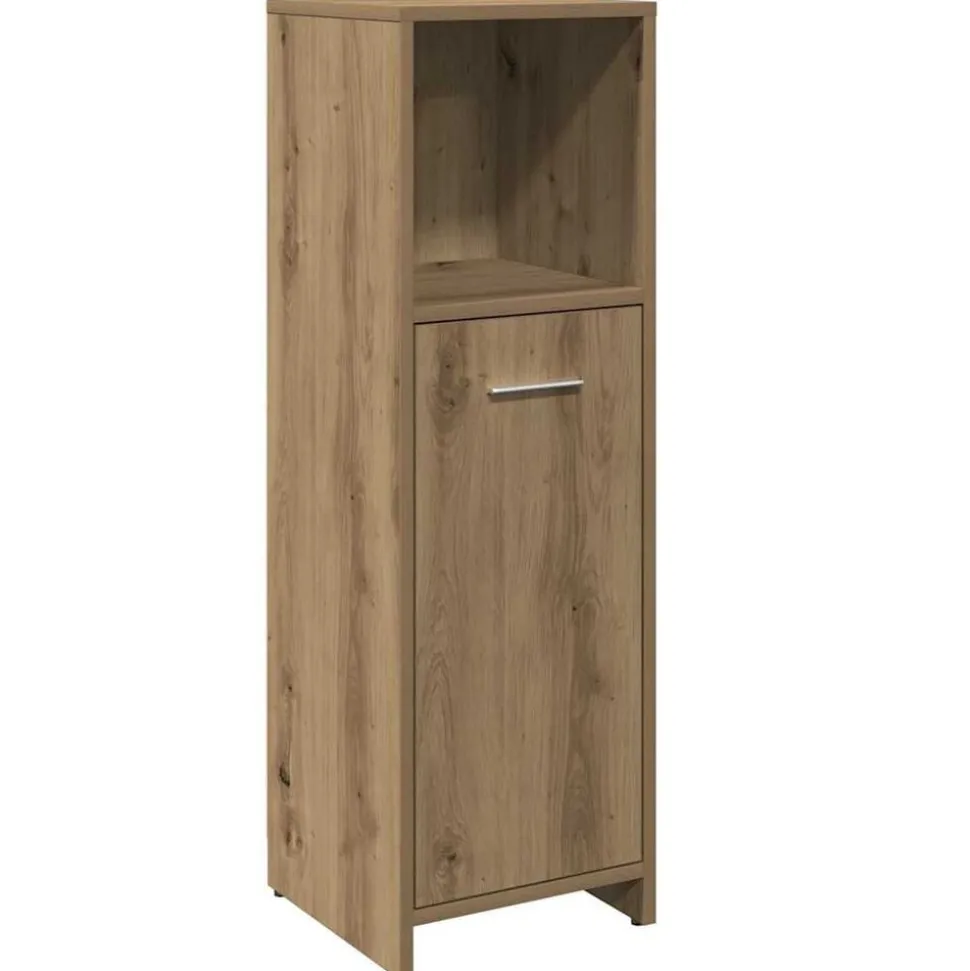 vidaXL Badkamerkast 30x30x95 cm bewerkt hout artisanaal eikenkleur