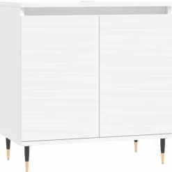vidaXL Badkamerkast 58x33x60 cm bewerkt hout wit