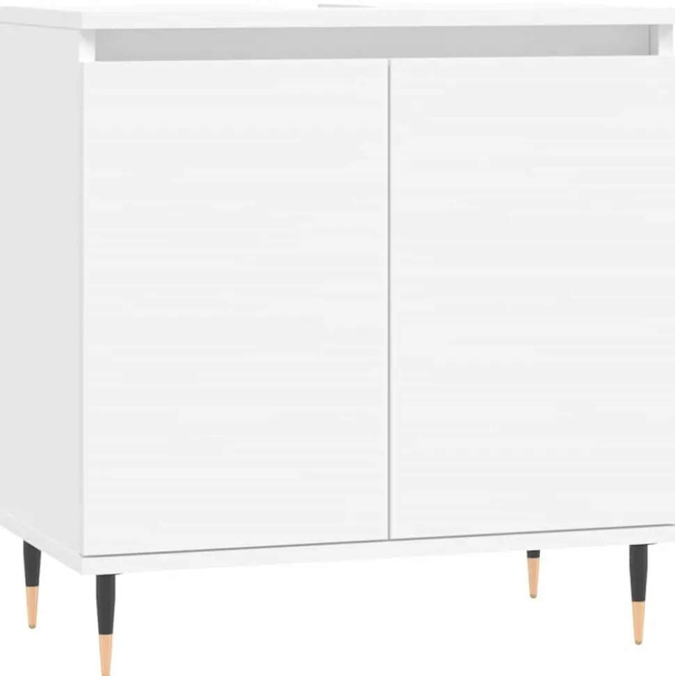 vidaXL Badkamerkast 58x33x60 cm bewerkt hout wit