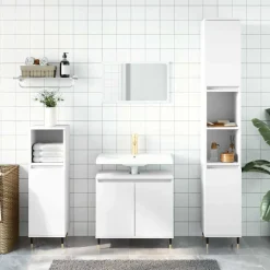 vidaXL Badkamerkast 58x33x60 cm bewerkt hout wit