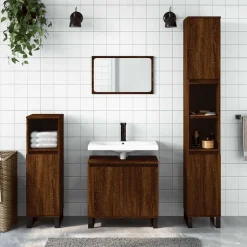 vidaXL Badkamerkast 58x33x60 cm bewerkt hout bruin eikenkleur