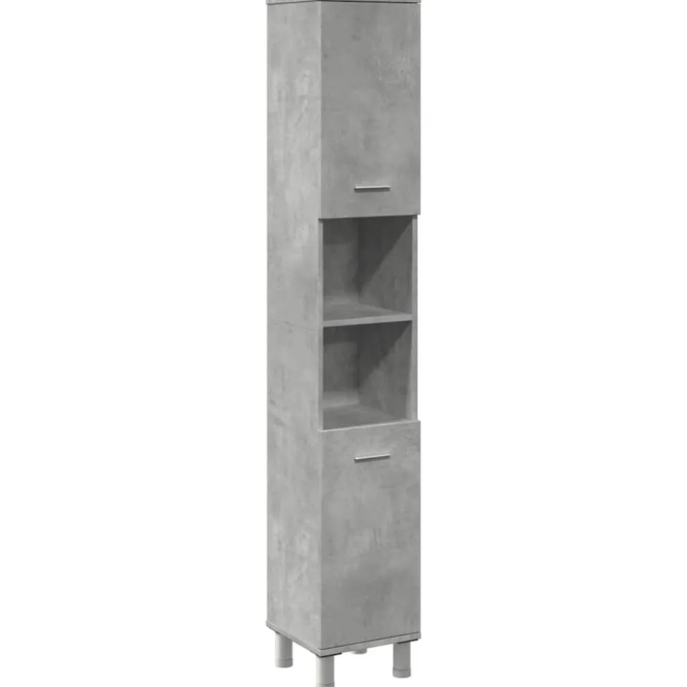 vidaXL Badkamerkast 30x30x179 cm spaanplaat betongrijs