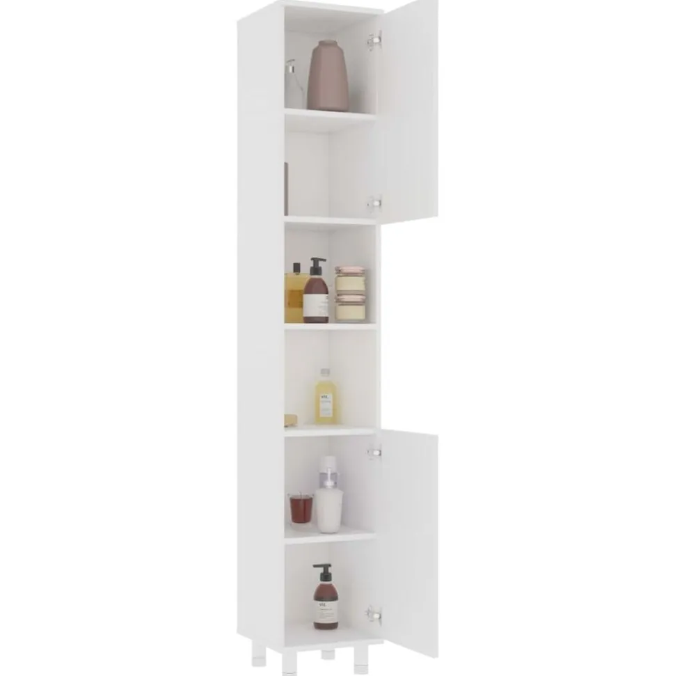 vidaXL Badkamerkast 30x30x179 cm spaanplaat wit