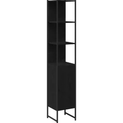 vidaXL Badkamerkast Zwart eiken 33 x 33 x 185,5 cm Bewerkt hout