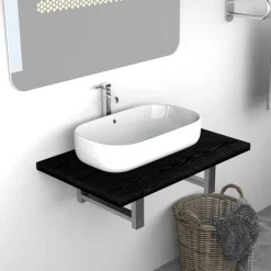 vidaXL Badkamermeubel 60x40x16,3 cm zwart