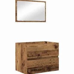 vidaXL Badkamermeubelset 2 pcs Oud Hout Geperst Hout en Metaal
