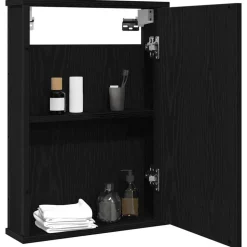 vidaXL Badkamerspiegelkast 42x12x60 cm spaanplaat zwart eikenkleurig
