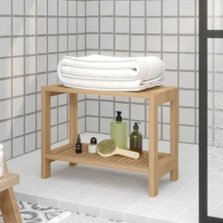 vidaXL Badkamertafel 60x30x45 cm massief teakhout