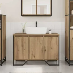 vidaXL Badkamertenk te kast Artisan Eiken 91 x 35 x 60 cm Bewerkt hout