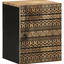vidaXL Badkamerwandkast 38x33,5x48 cm massief mangohout zwart