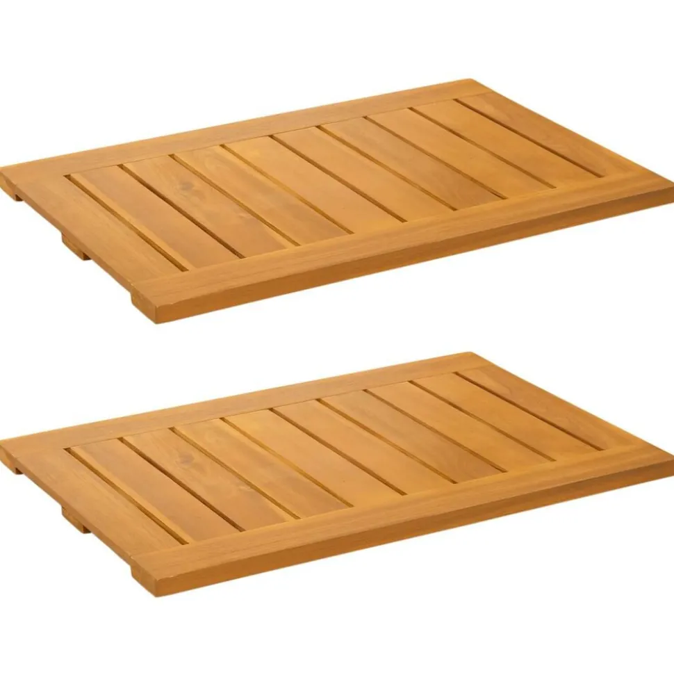 vidaXL Badmat Effen Bruin 60 x 40 cm Hout