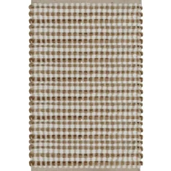 vidaXL Badmattenset handgeweven jute en stof naturel en wit