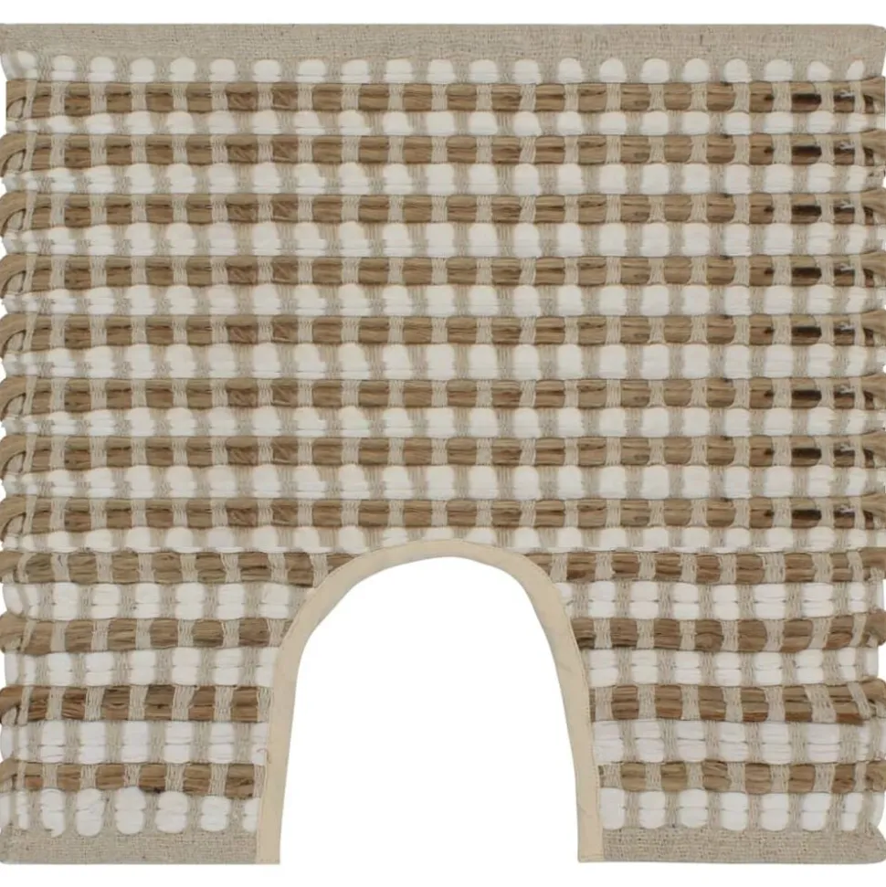 vidaXL Badmattenset handgeweven jute en stof naturel en wit