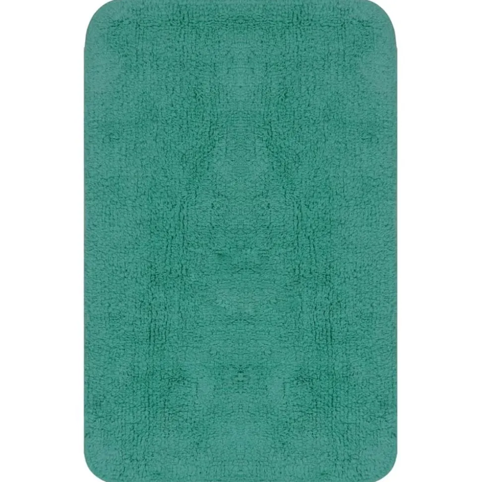 vidaXL Badmattenset stof turquoise 2-delig