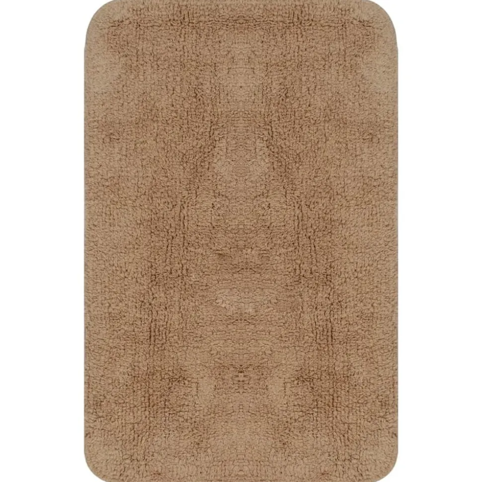 vidaXL Badmattenset stof beige 2-delig