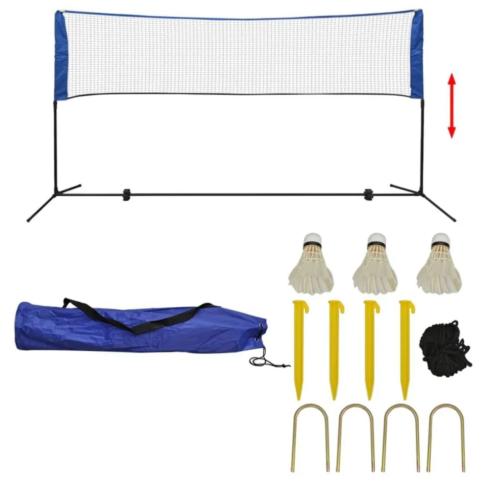 vidaXL Badminton net met shuttles 300x155 cm