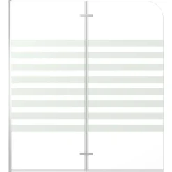vidaXL Badwand gestreept 120x140 cm gehard glas