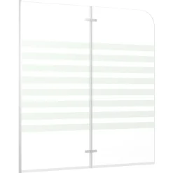 vidaXL Badwand gestreept 120x140 cm gehard glas