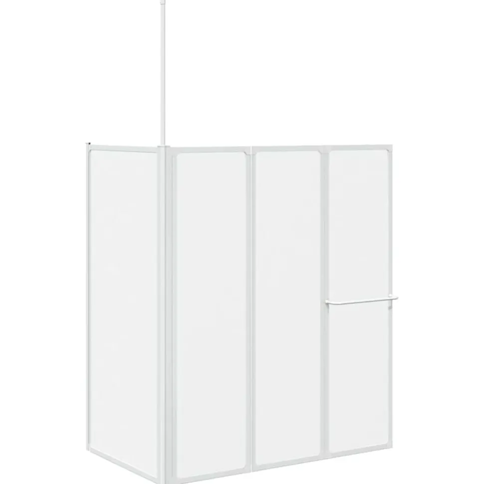 vidaXL Badwand L-vormig 4 panelen inklapbaar 70x120x137 cm