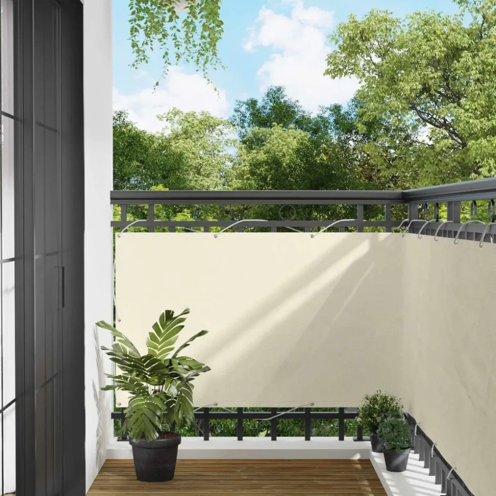 vidaXL Balkon Scherm Crème 100 x 800 cm Oxford Stof