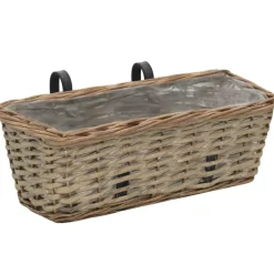 vidaXL Balkonbakken 2 st 40 cm wicker met PE-voering