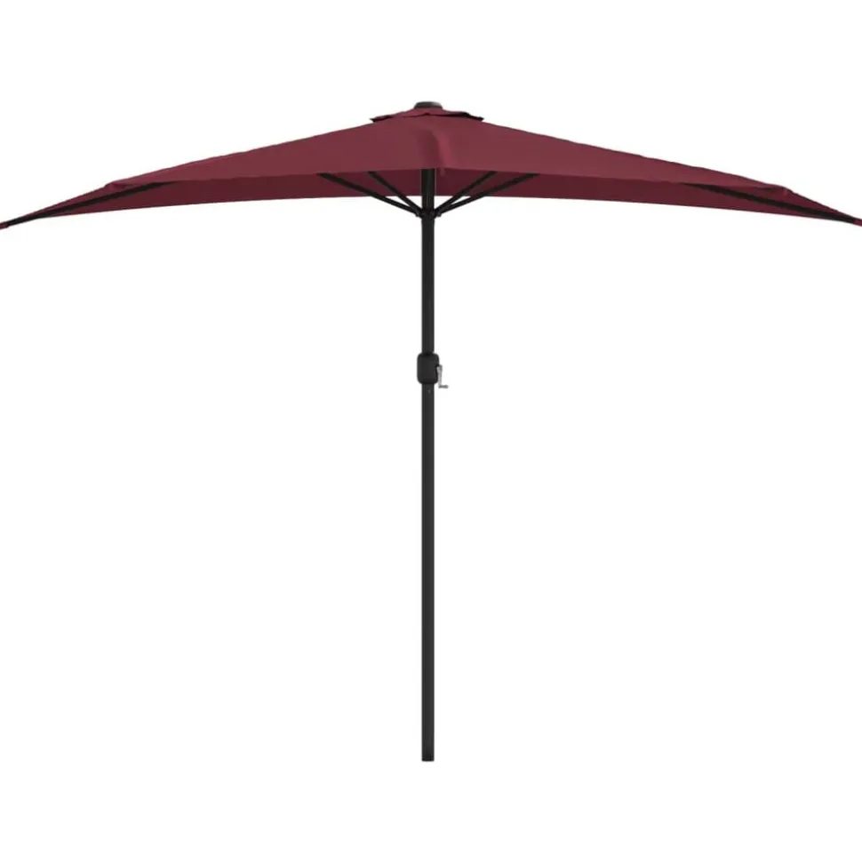 vidaXL Balkonparasol half aluminium paal 300x155x223 cm bordeauxrood