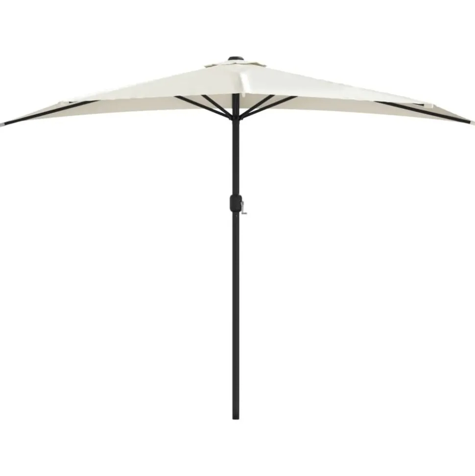 vidaXL Balkonparasol half met aluminium paal 300x155 cm zandkleurig