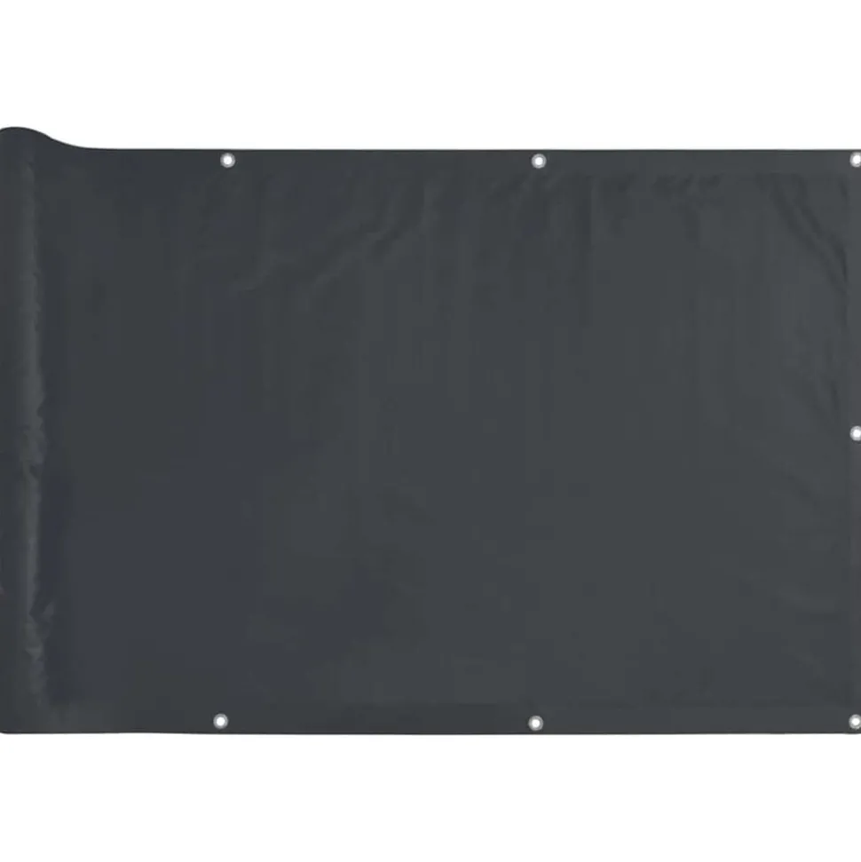 vidaXL Balkonscherm 300x75 cm PVC antracietkleurig