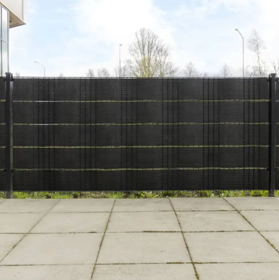 vidaXL Balkonschermen 5 st 255x19 cm poly rattan zwart