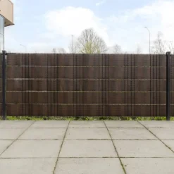 vidaXL Balkonschermen 10 st 255x19 cm poly rattan bruin en zwart