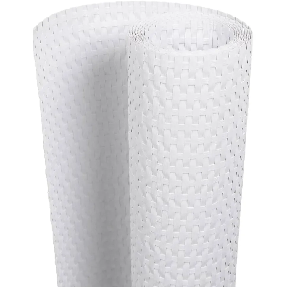 vidaXL Balkonschermen 10 st 255x19 cm poly rattan wit