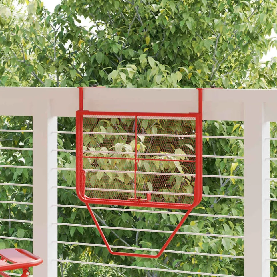vidaXL Balkontafel 60x40 cm staal rood