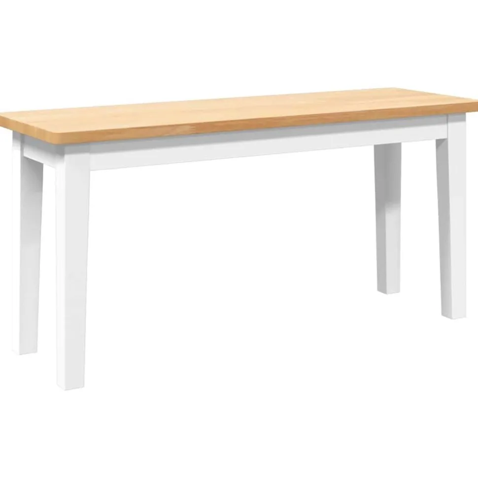 vidaXL Bank 90 cm massief hout rubber wit