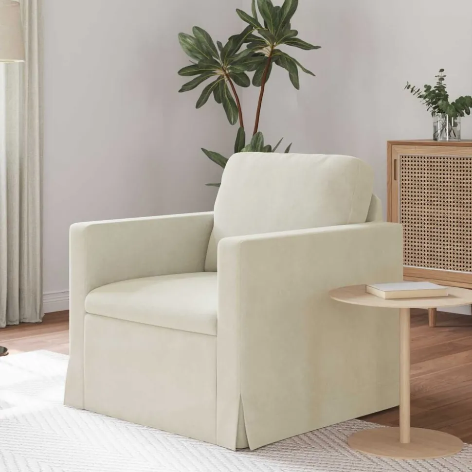 vidaXL Bank Crème 78 x 78 x 80 cm Fluweel