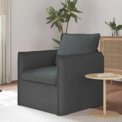 vidaXL Bank Donkergrijs 195 x 82 x 85 cm Stof
