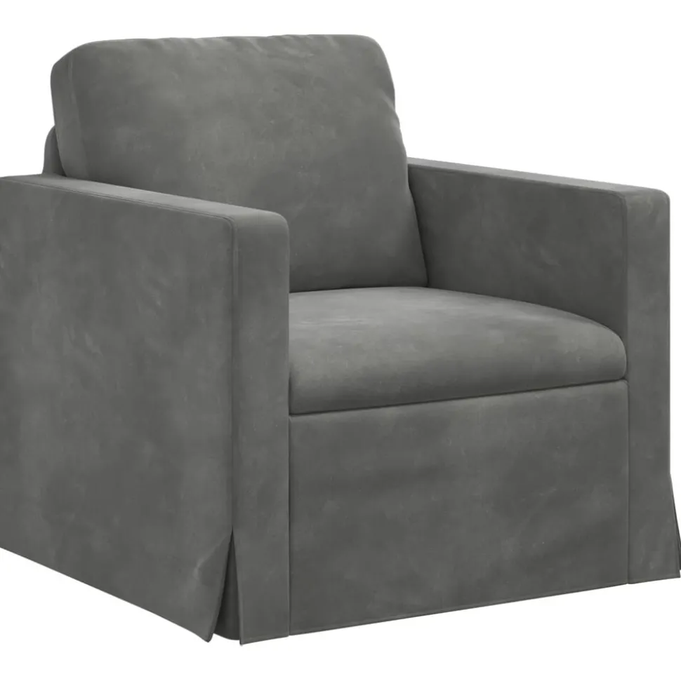 vidaXL Bank Donkergrijs 78 x 78 x 80 cm Fluweel