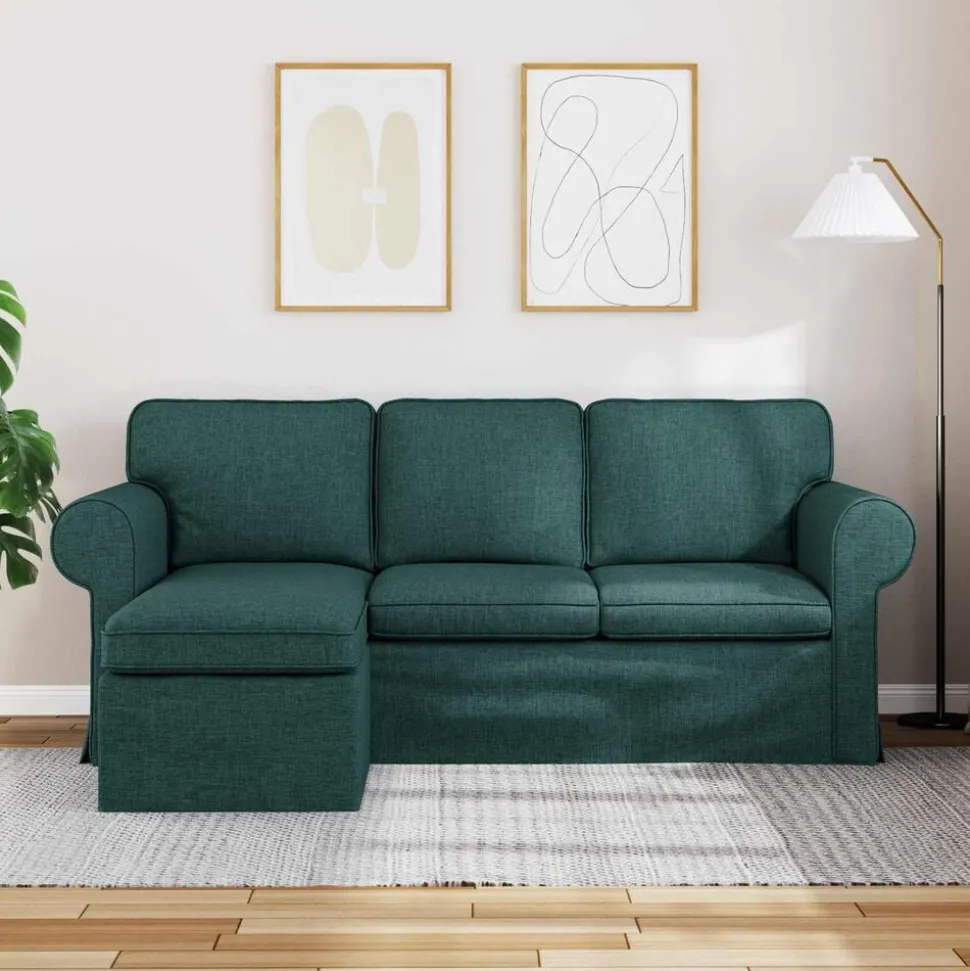 vidaXL Bank Donkergroen 195 x 138 x 80 cm Stof