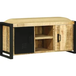 vidaXL Bank Kast Bruin 100 x 35 x 50 cm Massief mangohout