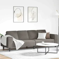 vidaXL Bank Lichtgrijs 250 x 77 x 76 cm Katoen Stof