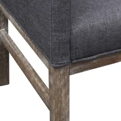 vidaXL Bank met gevoerde kussens stof rubberwood donkergrijs
