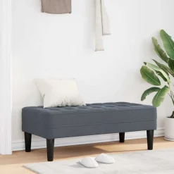 vidaXL Bank met kussen Donkergrijs 113 x 57 x 39 cm Fluweel