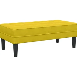 vidaXL Bank met kussen Geel 113 x 57 x 39 cm Fluweel