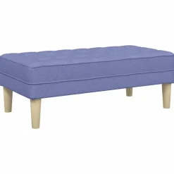 vidaXL Bank met kussen Jeans Blauw 113 x 57 x 39 cm Stof