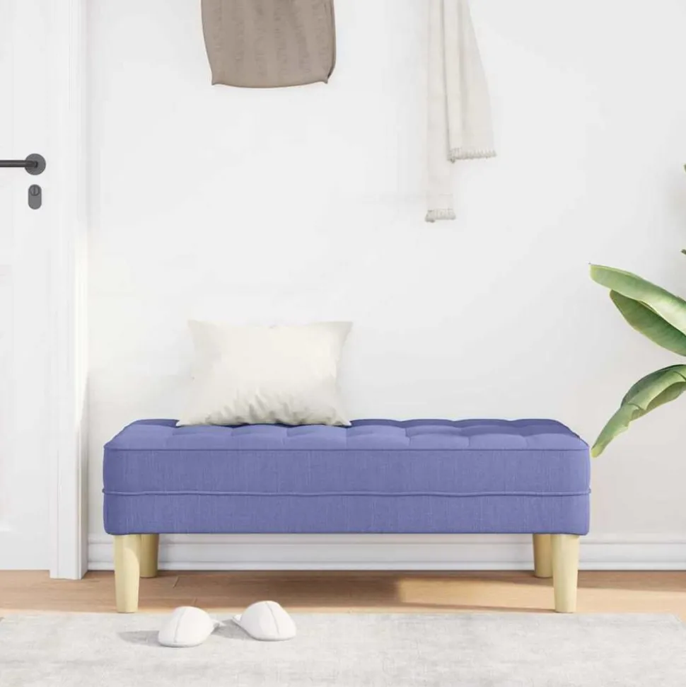 vidaXL Bank met kussen Jeans Blauw 113 x 57 x 39 cm Stof