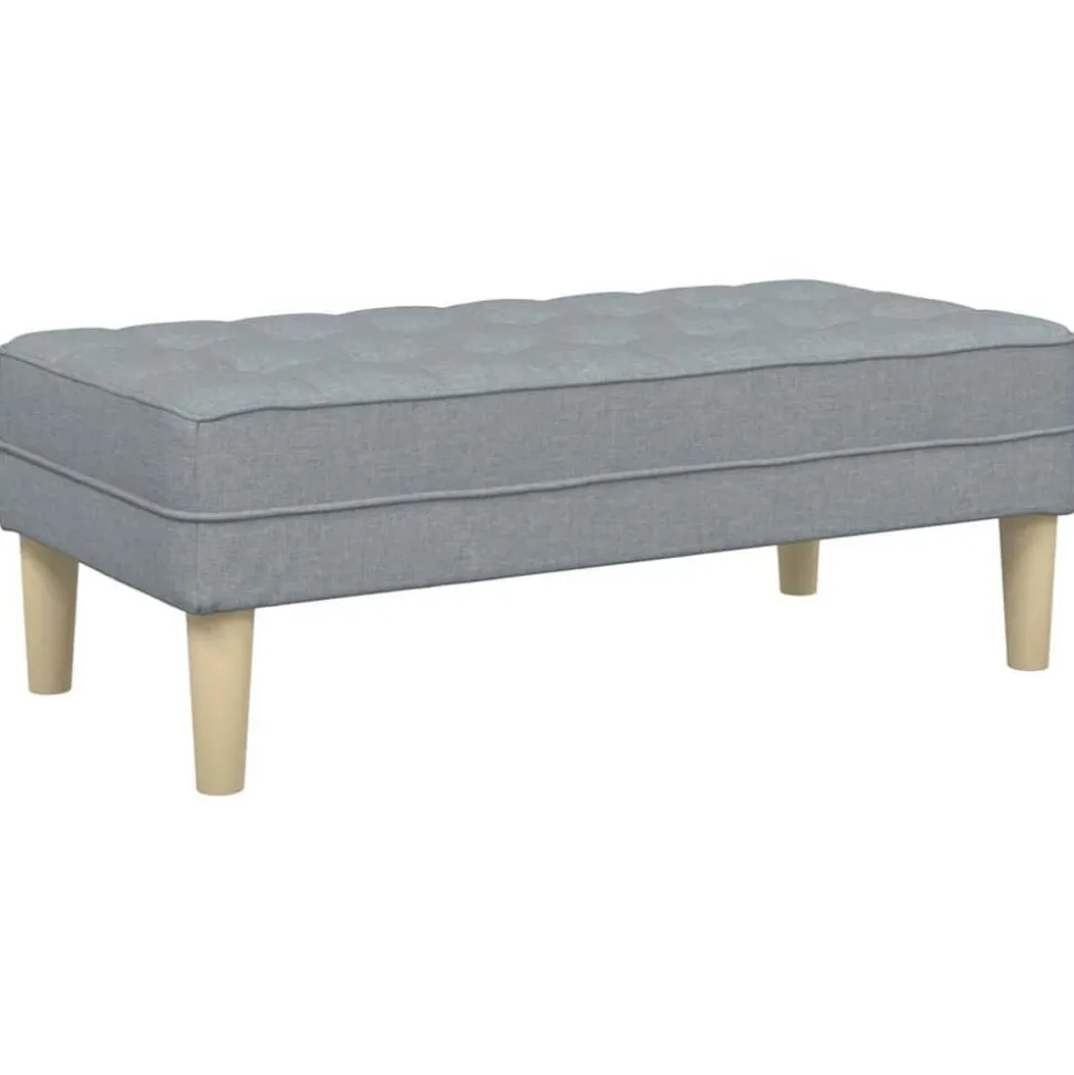 vidaXL Bank met kussen Lichtgrijs 113 x 57 x 39 cm Stof