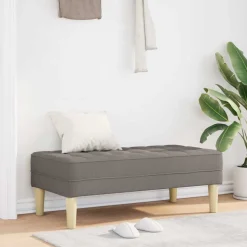 vidaXL Bank met kussen Taupe 113 x 57 x 39 cm Stof