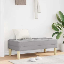 vidaXL Bank met kussen Wolkengrijs 113 x 57 x 39 cm Stof