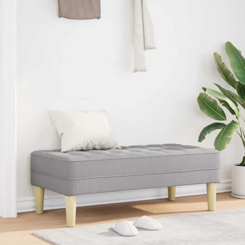 vidaXL Bank met kussen Wolkengrijs 113 x 57 x 39 cm Stof